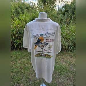 TOMMY BAHAMA EMBROIDERED SHIRT, MARTINI TIME OUT THEME.